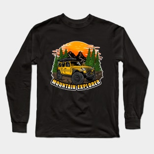 Mountain Explorer Yellow Jeep Wrangler Rubicon Long Sleeve T-Shirt